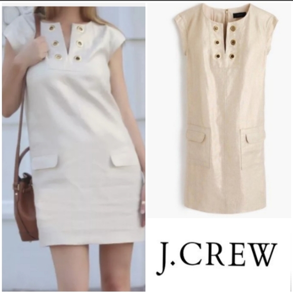 J. Crew Dresses & Skirts - J. CREW Linen Metallic Linen Shift Dress